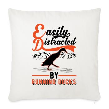 Easily distracted by Running Ducks Laufente - Sofa pillowcase 17,3'' x 17,3'' (45 x 45 cm) - natural white - Front