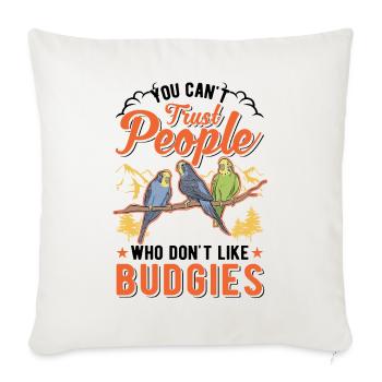 Budgerigar Cadeau Welli cockatiel - Housse de coussin décorative 45 x 45 cm - blanc nature - Devant