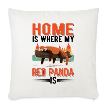 Home is where my Red Panda is Roter Panda - Sofa pillowcase 17,3'' x 17,3'' (45 x 45 cm) - natural white - Front