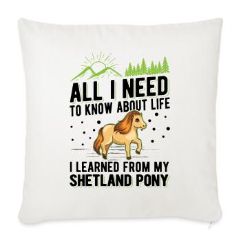 Poney Shetland Poney Shetland Shetty - Housse de coussin décorative 45 x 45 cm - blanc nature - Devant