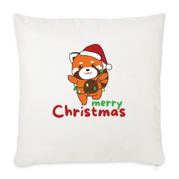 Red Panda Merry Christmas Winter Red Panda - Sofa pillowcase 17,3'' x 17,3'' (45 x 45 cm) - natural white - Front