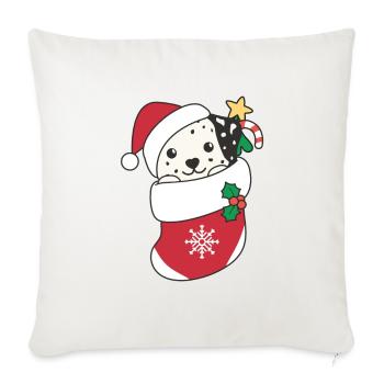Dalmatian Christmas Snow Winter Animals Dogs - Sofa pillowcase 17,3'' x 17,3'' (45 x 45 cm) - natural white - Front