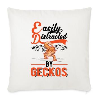 Facilement distrait par Geckos Leopard Gecko - Housse de coussin décorative 45 x 45 cm - blanc nature - Devant