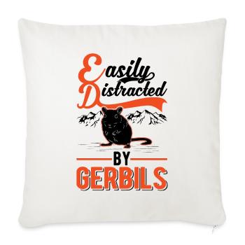 Facilement distrait par Gerbilles Rennratte Gerbille - Housse de coussin décorative 45 x 45 cm - blanc nature - Devant