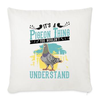 C’est un truc de pigeon pigeon fancier ville pigeon pigeon - Housse de coussin décorative 45 x 45 cm - blanc nature - Devant