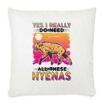 Oui, j’ai vraiment besoin de toutes ces hyènes - Housse de coussin décorative 45 x 45 cm - blanc nature - Devant