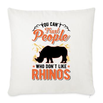 Rhinocéros Cadeau Rhino Rhinocéros - Housse de coussin décorative 45 x 45 cm - blanc nature - Devant