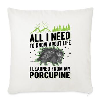 Porcupine Gift Porcupine - Sofa pillowcase 17,3'' x 17,3'' (45 x 45 cm) - natural white - Front