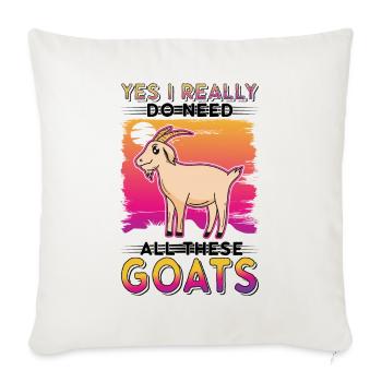 Chèvres Cadeau Chèvre Hôte Chèvre - Housse de coussin décorative 45 x 45 cm - blanc nature - Devant