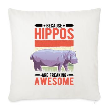 Hippo Gift Hippo Hippo - Sofa pillowcase 17,3'' x 17,3'' (45 x 45 cm) - natural white - Front