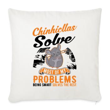 Chinchilla Gift Woolly Short-tailed Chinchilla - Sofa pillowcase 17,3'' x 17,3'' (45 x 45 cm) - natural white - Front