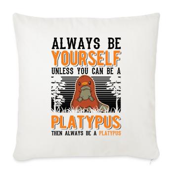 Platypus Gift Platypus - Sofa pillowcase 17,3'' x 17,3'' (45 x 45 cm) - natural white - Front