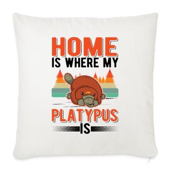Platypus at home Platypus - Sofa pillowcase 17,3'' x 17,3'' (45 x 45 cm) - natural white - Front