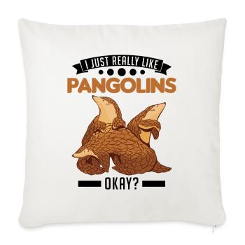 J’aime vraiment les pangolins ok - Housse de coussin décorative 45 x 45 cm - blanc nature - Devant