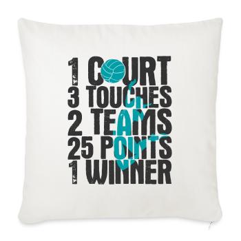 Volleyballer Spruch Für Volleyballspiel Volleyball - Sofakissenbezug 45 x 45 cm - Naturweiß  - Vorne