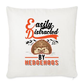Facilement distrait par les hérissons Igel - Housse de coussin décorative 45 x 45 cm - blanc nature - Devant