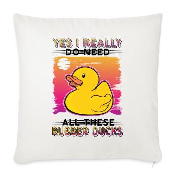 Rubber Duck Gift Squeaky Duck Bathing Duck - Sofa pillowcase 17,3'' x 17,3'' (45 x 45 cm) - natural white - Front