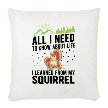 Écureuil Cadeau Écureuil Gris - Housse de coussin décorative 45 x 45 cm - blanc nature - Devant