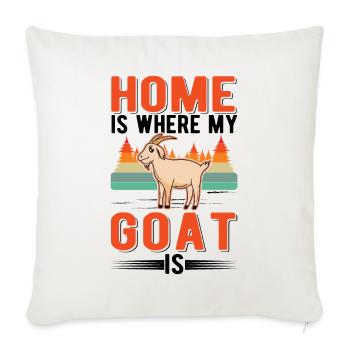La maison est l’endroit où ma chèvre est l’hôte de la chèvre - Housse de coussin décorative 45 x 45 cm - blanc nature - Devant