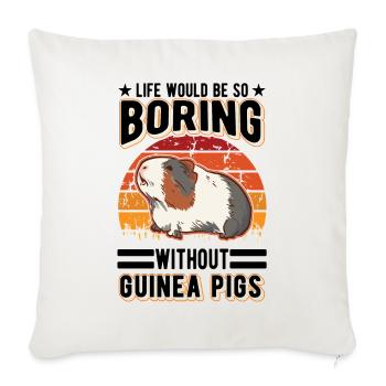 Guinea Pig Gift Guinea Pig - Sofa pillowcase 17,3'' x 17,3'' (45 x 45 cm) - natural white - Front
