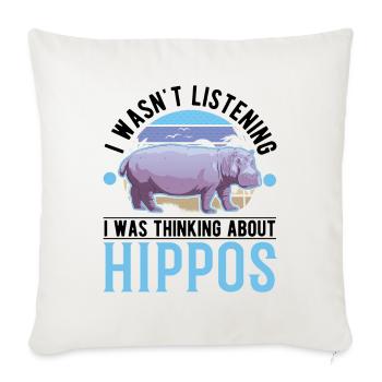 Hippo Gift Hippo Hippo - Sofa pillowcase 17,3'' x 17,3'' (45 x 45 cm) - natural white - Front