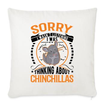 Chinchilla Gift Woolly Short-tailed Chinchilla - Sofa pillowcase 17,3'' x 17,3'' (45 x 45 cm) - natural white - Front