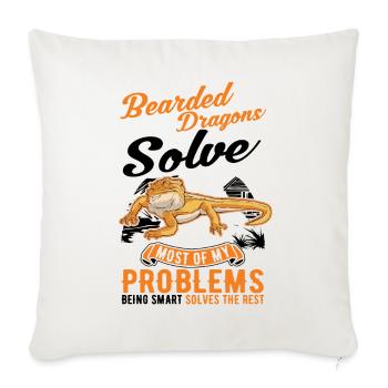 Dragon barbu Cadeau Dragon Barbu Pogona - Housse de coussin décorative 45 x 45 cm - blanc nature - Devant