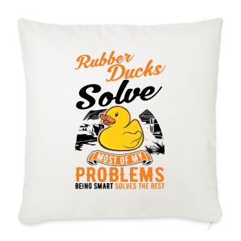 Rubber Duck Gift Squeaky Duck Bathing Duck - Sofa pillowcase 17,3'' x 17,3'' (45 x 45 cm) - natural white - Front