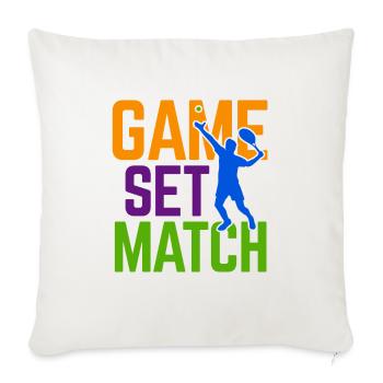 Tennisplatz Spruch Für Tennis - Sofakissenbezug 45 x 45 cm - Naturweiß  - Vorne