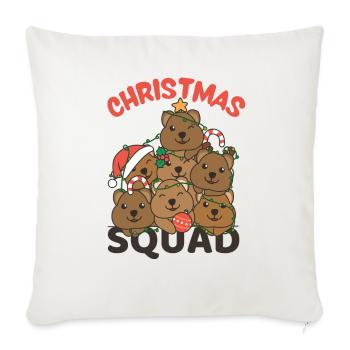 Quokka Weihnachtsbaum Christmas Squad Quokkas - Sofakissenbezug 45 x 45 cm - Naturweiß  - Vorne