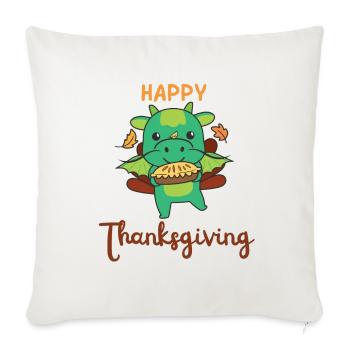 thanksgiving day outfits Truthahn Drache mit Pie - Sofakissenbezug 45 x 45 cm - Naturweiß  - Vorne