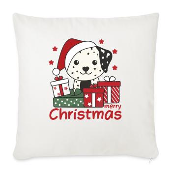 Dalmatian Christmas Gift Winter Dogs - Sofa pillowcase 17,3'' x 17,3'' (45 x 45 cm) - natural white - Front