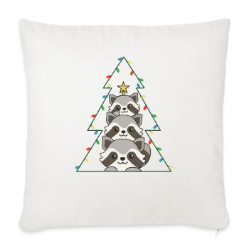 Raccoon Christmas Tree Christmas Raccoons - Sofa pillowcase 17,3'' x 17,3'' (45 x 45 cm) - natural white - Front