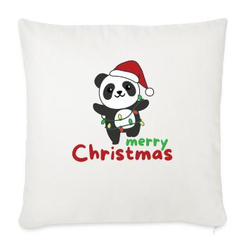 Panda Merry Christmas Winter Animals Pandas - Sofa pillowcase 17,3'' x 17,3'' (45 x 45 cm) - natural white - Front