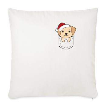 Joyeux Noël Sweet Labrador Breast Bag - Housse de coussin décorative 45 x 45 cm - blanc nature - Devant