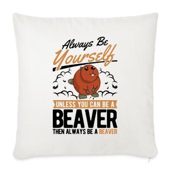 Soyez toujours vous-même Castor Castor Beaver Dam - Housse de coussin décorative 45 x 45 cm - blanc nature - Devant