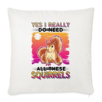 Écureuil Cadeau Écureuil Gris - Housse de coussin décorative 45 x 45 cm - blanc nature - Devant