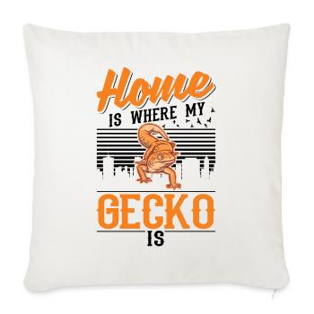 La maison est l’endroit où se trouve mon gecko - Housse de coussin décorative 45 x 45 cm - blanc nature - Devant