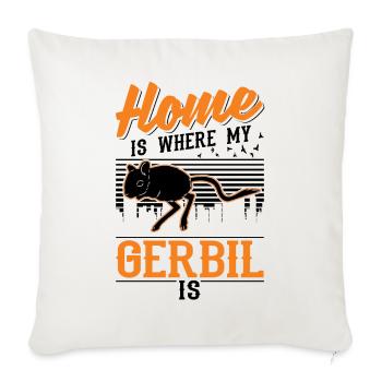 Home is where my Gerbil is Gerbil Gerbil - Sofa pillowcase 17,3'' x 17,3'' (45 x 45 cm) - natural white - Front