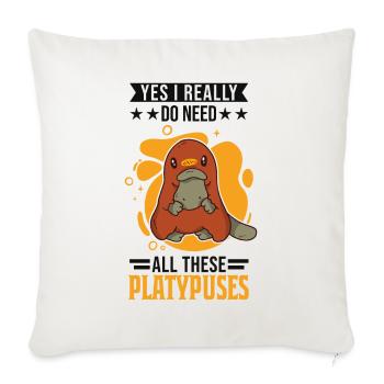 Platypus Gift Platypus - Sofa pillowcase 17,3'' x 17,3'' (45 x 45 cm) - natural white - Front