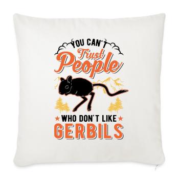 Gerbille Cadeau Rat de course Gerbille - Housse de coussin décorative 45 x 45 cm - blanc nature - Devant