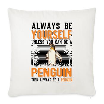 Pingouin Cadeau Pingouin - Housse de coussin décorative 45 x 45 cm - blanc nature - Devant
