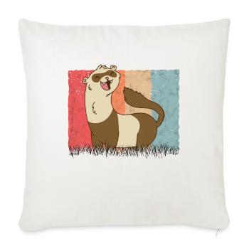 Ferret Retro Weasel Vintage - Housse de coussin décorative 45 x 45 cm - blanc nature - Devant