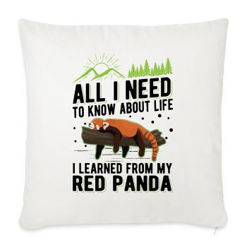 Red Panda Cadeau Chat Ours Panda Rouge - Housse de coussin décorative 45 x 45 cm - blanc nature - Devant