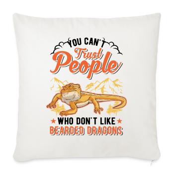 Dragon barbu Cadeau Dragon Barbu Pogona - Housse de coussin décorative 45 x 45 cm - blanc nature - Devant