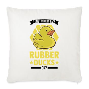 J’aime vraiment Rubber Ducks Rubber Duck - Housse de coussin décorative 45 x 45 cm - blanc nature - Devant