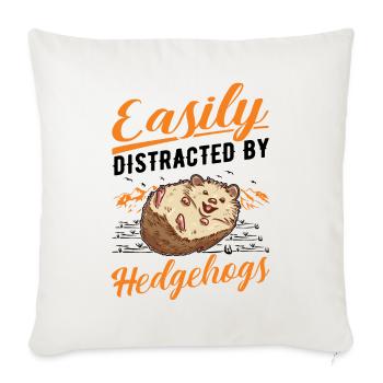 Facilement distrait par les hérissons Igel - Housse de coussin décorative 45 x 45 cm - blanc nature - Devant