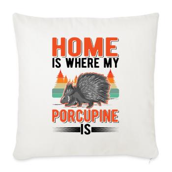 Home is where my porcupine is - Sofa pillowcase 17,3'' x 17,3'' (45 x 45 cm) - natural white - Front