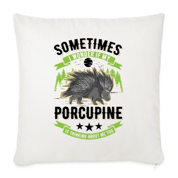 Porcupine lover Porcupine - Sofa pillowcase 17,3'' x 17,3'' (45 x 45 cm) - natural white - Front