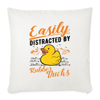Facilement distrait par Rubber Ducks Rubber Duck - Housse de coussin décorative 45 x 45 cm - blanc nature - Devant